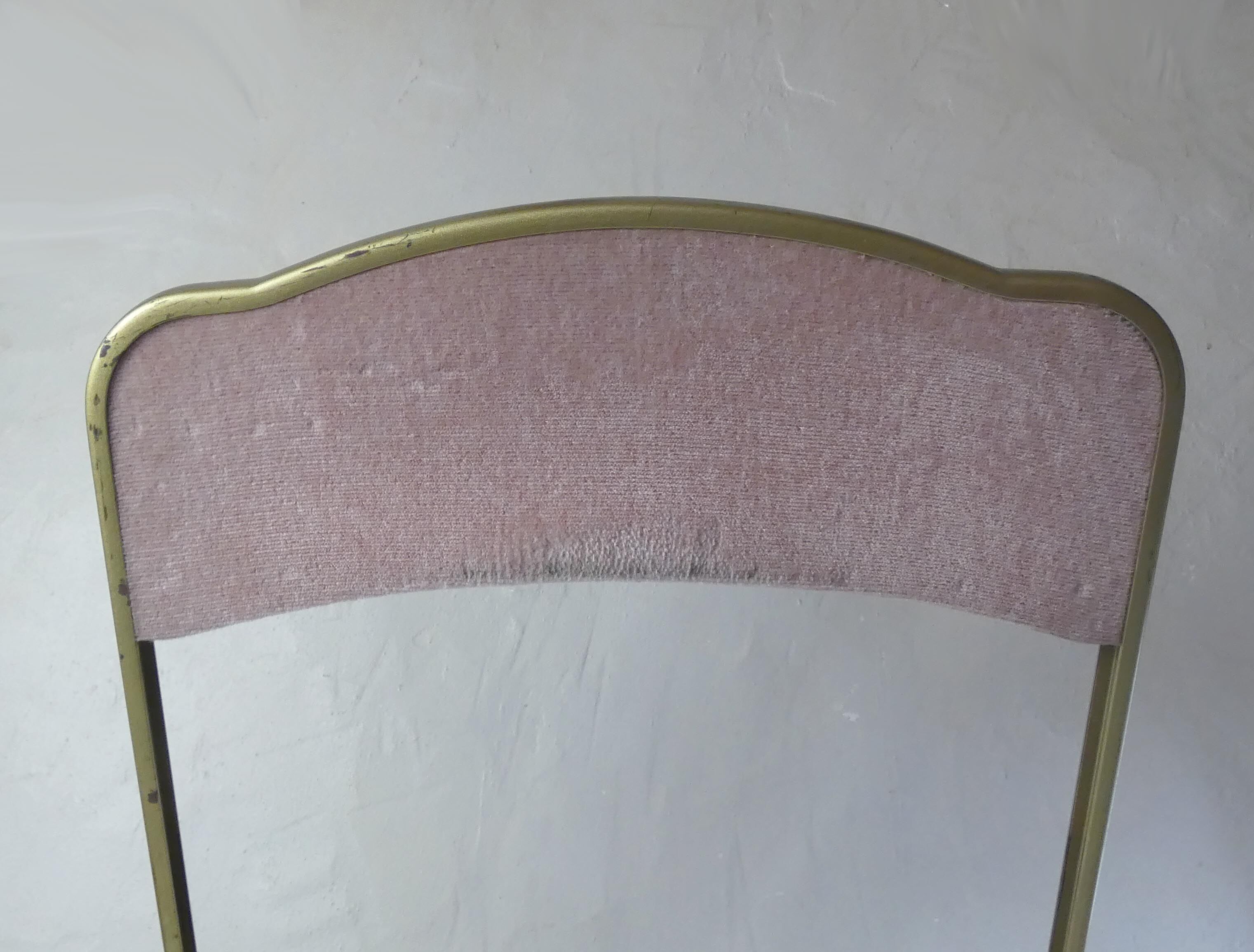 Folding chair chaisor powder pink velvet