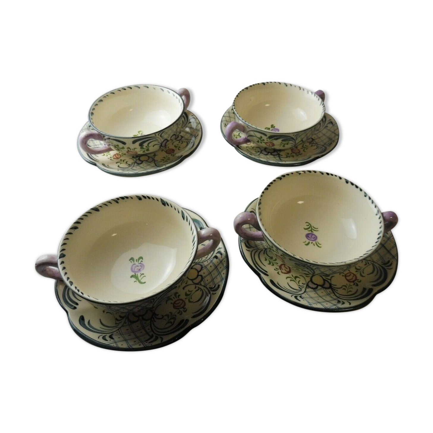 Set of soup bowls, georg Schmider Zeller décor, Dekor Favorite