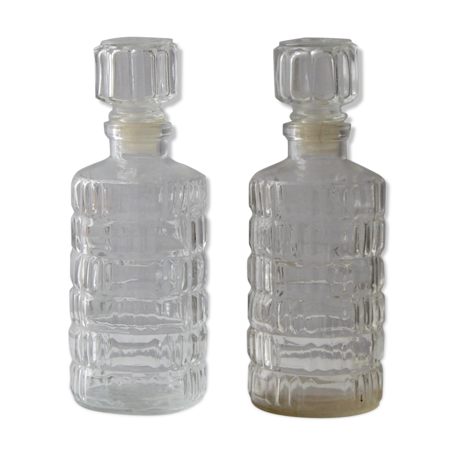 Chiseled glass carafes