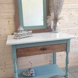 Coiffeuse en bois et marbre
