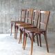 4 chairs Baumann bistrot 1925 sitting wood, "patina bistro of the corner"