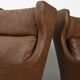 Paire de fauteuils danois vintage en cuir marron
