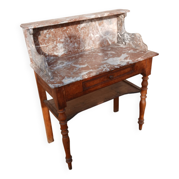 Coiffeuse en bois et marbre