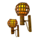 Pair of mid-century rattan wall sconces, Italy 1970s