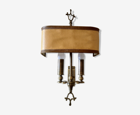 Applique bronze et cuir 1970