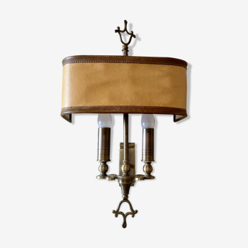 Bronze and leather sconce 1970