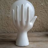 White ceramic and glass hand lamp