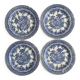 Set of four flat plates from English earthenware.