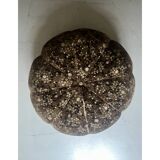 Short velvet pouf with liberty flowers, Ligne Roset 1970