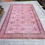 Oushak Turkish Pink Vintage Rug sku 1083