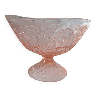 Coupe en verre rose vintage