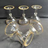 5 Gold Putoisé Champagne Glasses – Legras Pierrefonds 19th Century Service