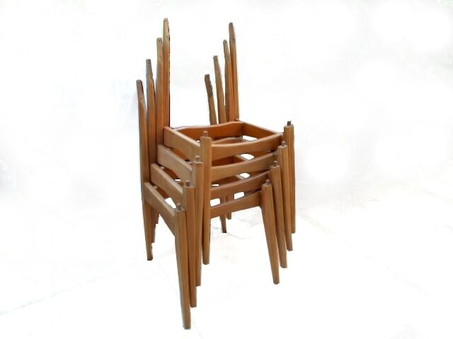 Set of 4 renovated scandinavian vintage chairs