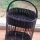 The vintage mini-bar made of wicker and rattan is both decorative and practical.