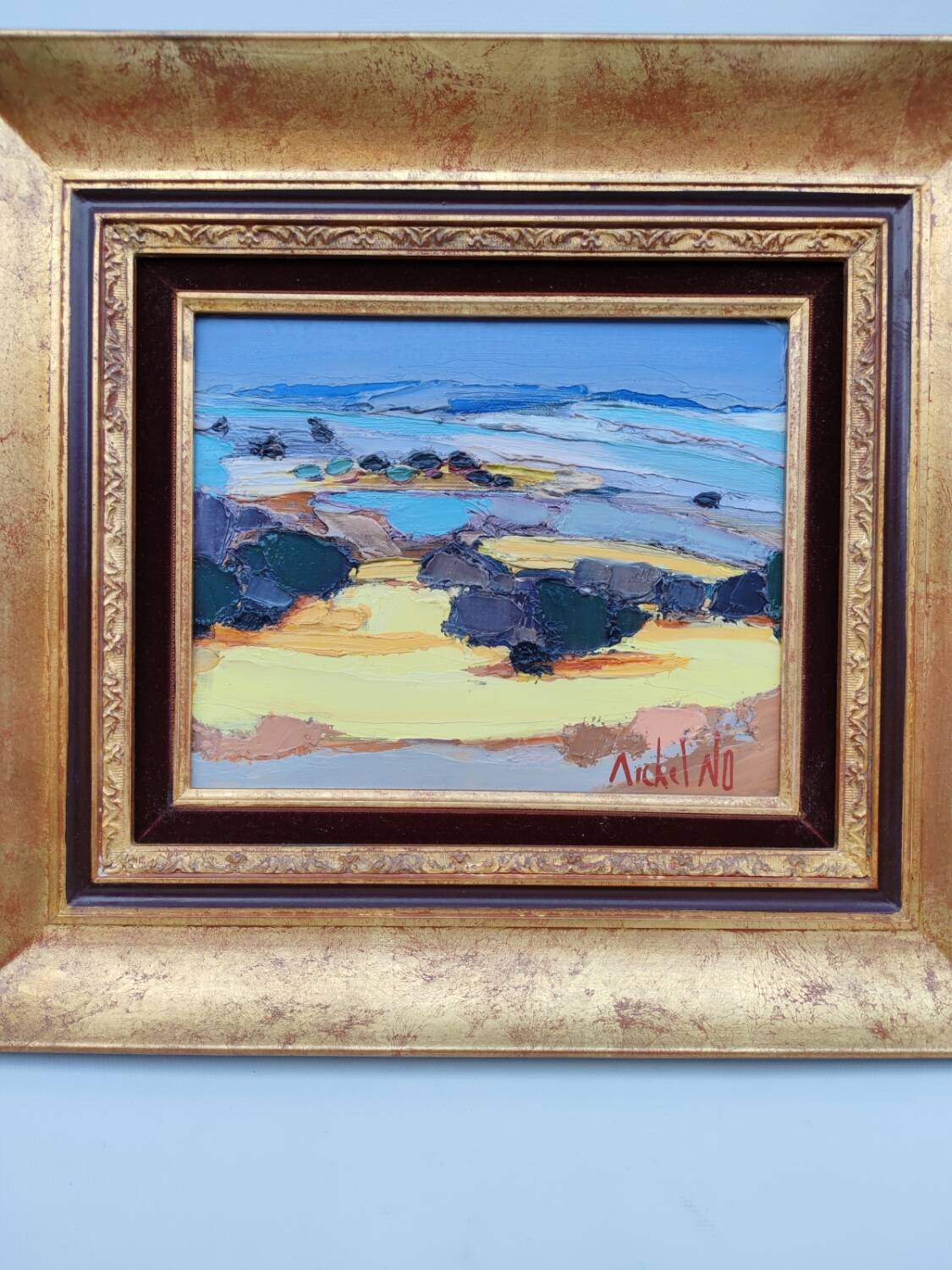 Oil on canvas by Michel No, 1980s.