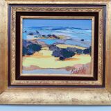 Oil on canvas by Michel No, 1980s.