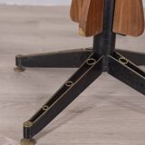 Vintage wooden round table from 1960s designed by Carlo Ratti for Lissoni