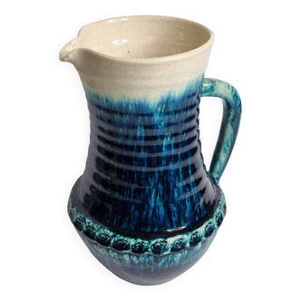 Blue and cream glazed stoneware jug – 24 cm