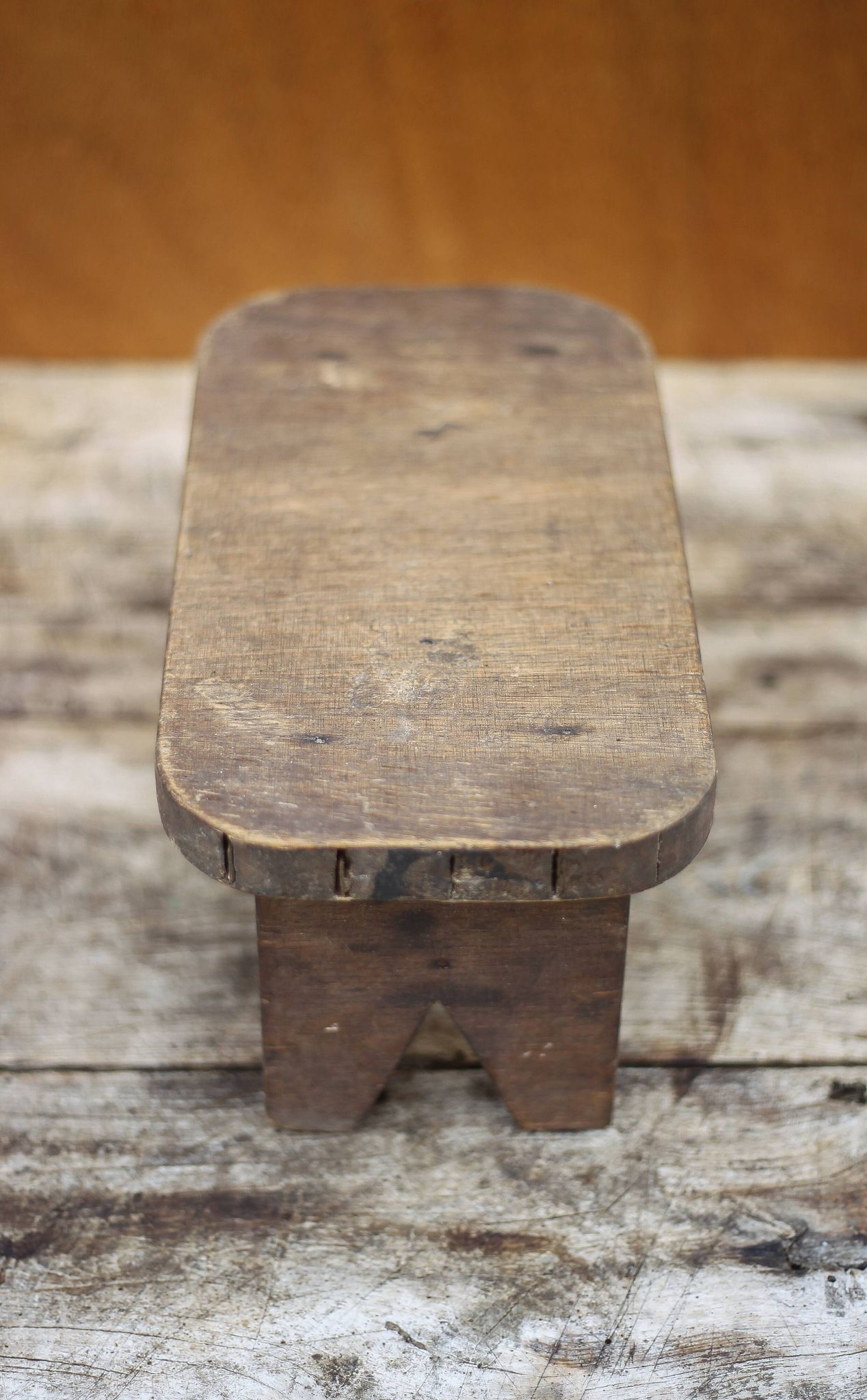 Mini wooden stool, wooden step stool, vintage footrest, plant holder