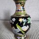 Vintage cloisonné enamel vase with floral and bird decoration