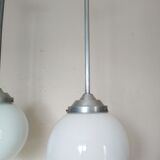 Pair suspensions ball opaline art deco