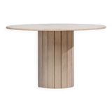 Circular modernist dining table in travertine 1970