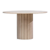 Circular modernist dining table in travertine 1970