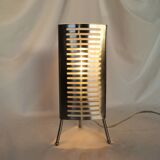 Openwork stainless steel table lamp, Sweden, 1990