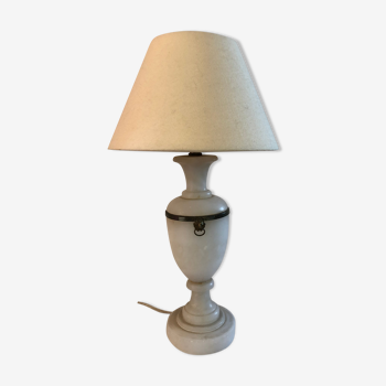 Pied de lampe en marbre blanc