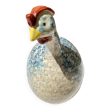 Signed ceramic hen and guinea fowl