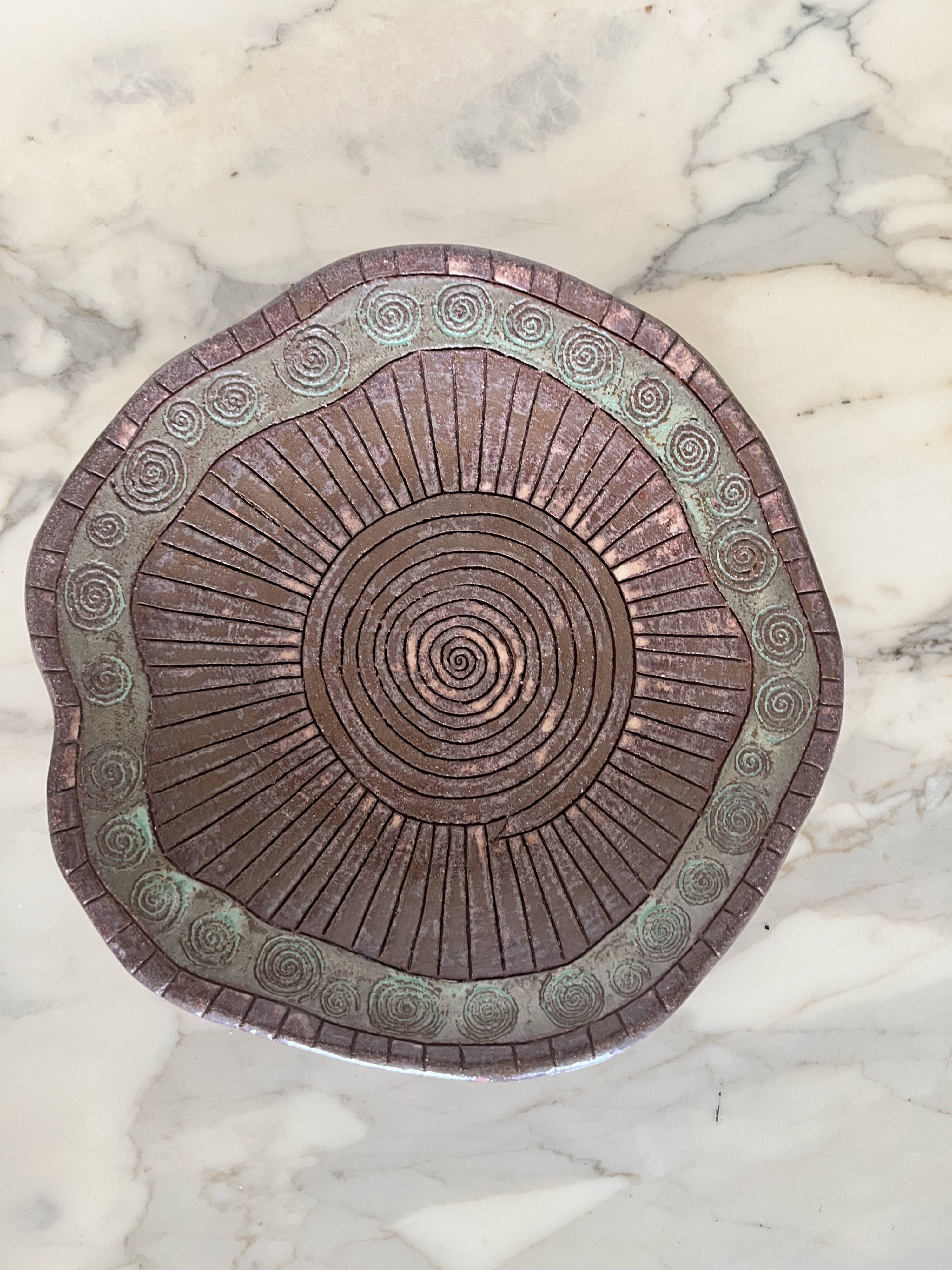 Scandinavian ceramic serving dish / salad bowl, 50s - 60s
