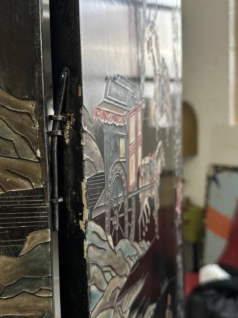 Coromandel lacquered Chinese screen with 6 panels