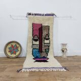 Handcrafted moroccan berber rug 172 x 65 cm