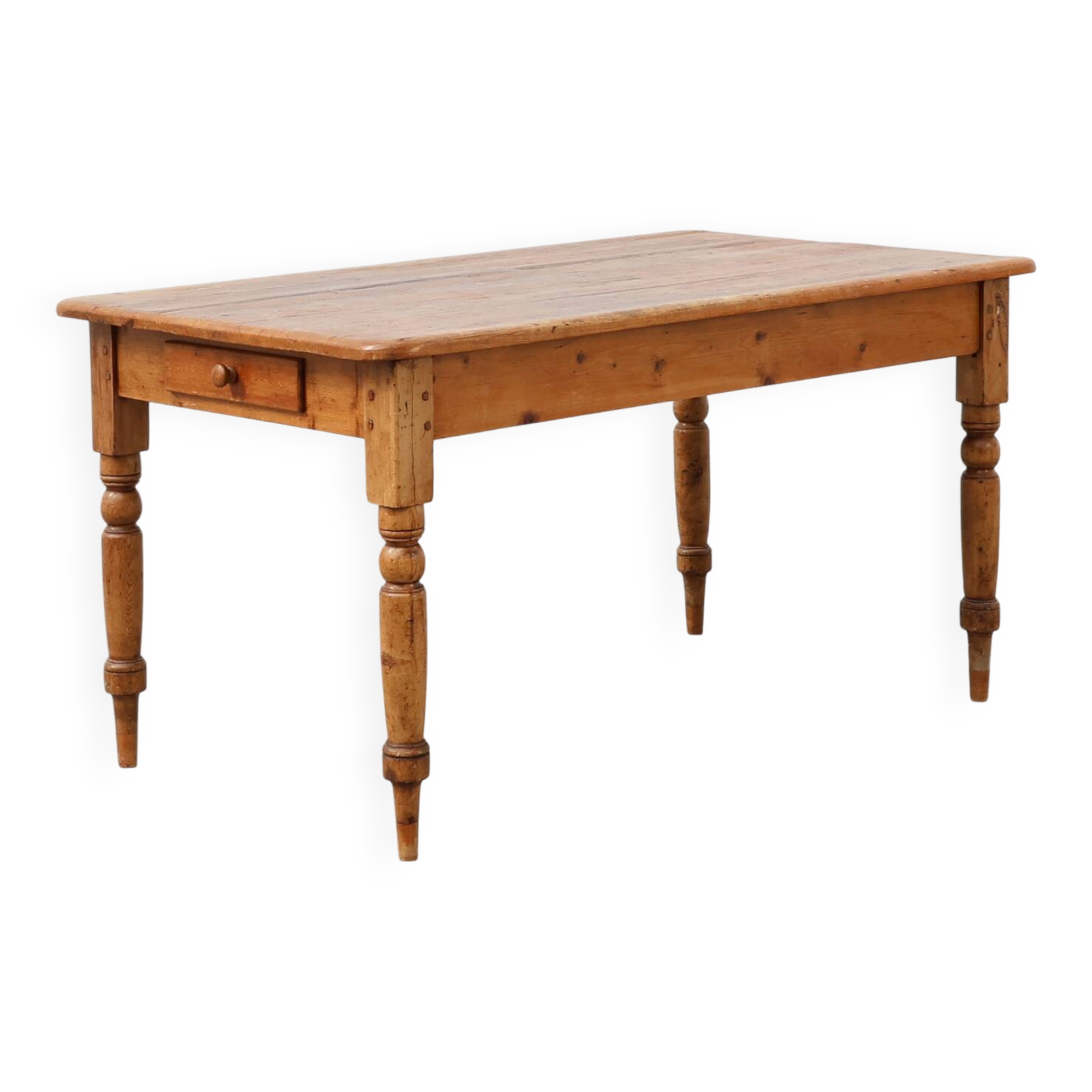 Table de ferme en pin ancien, France, fin du 19e siècle
