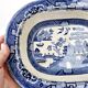 Old Rectangular Hollow Dish In English Earthenware 19th Chinese Decor Blue Willow