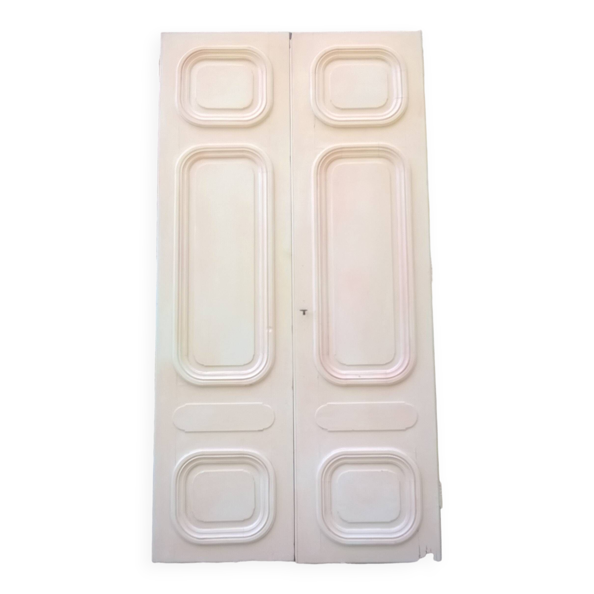 Set of large double old molded cupboard doors