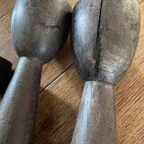 Trio teak candle holders