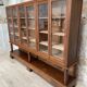 Solid wood display cabinet.