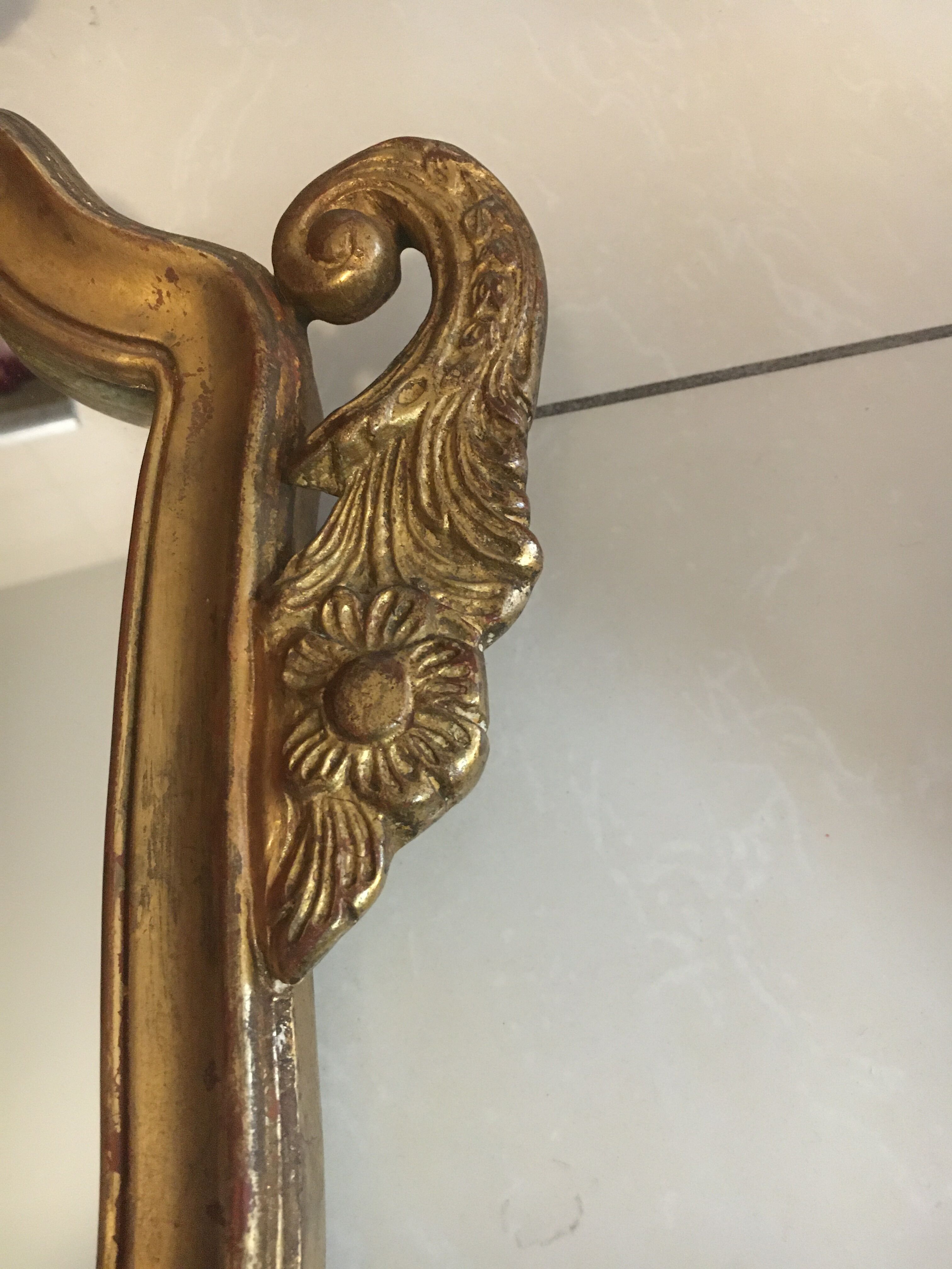 Vintage mirror in gold frame, 52x42 cm