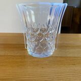 Blue iridescent glass vase