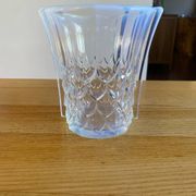 Blue iridescent glass vase