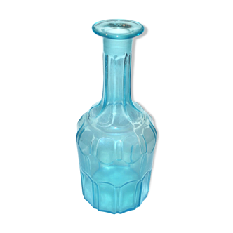 Vintage turquoise blue molded glass carafe 24cm