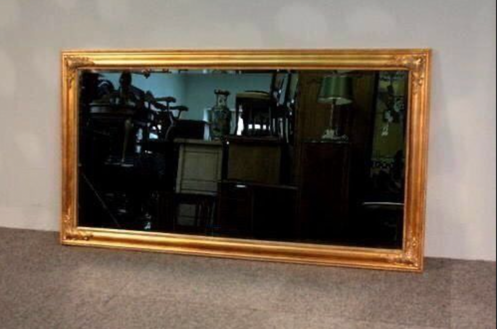 Wall mirror - baroque crystal - wood, golden