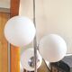 Suspension cluster 3 round opalines and stainless steel design 70s