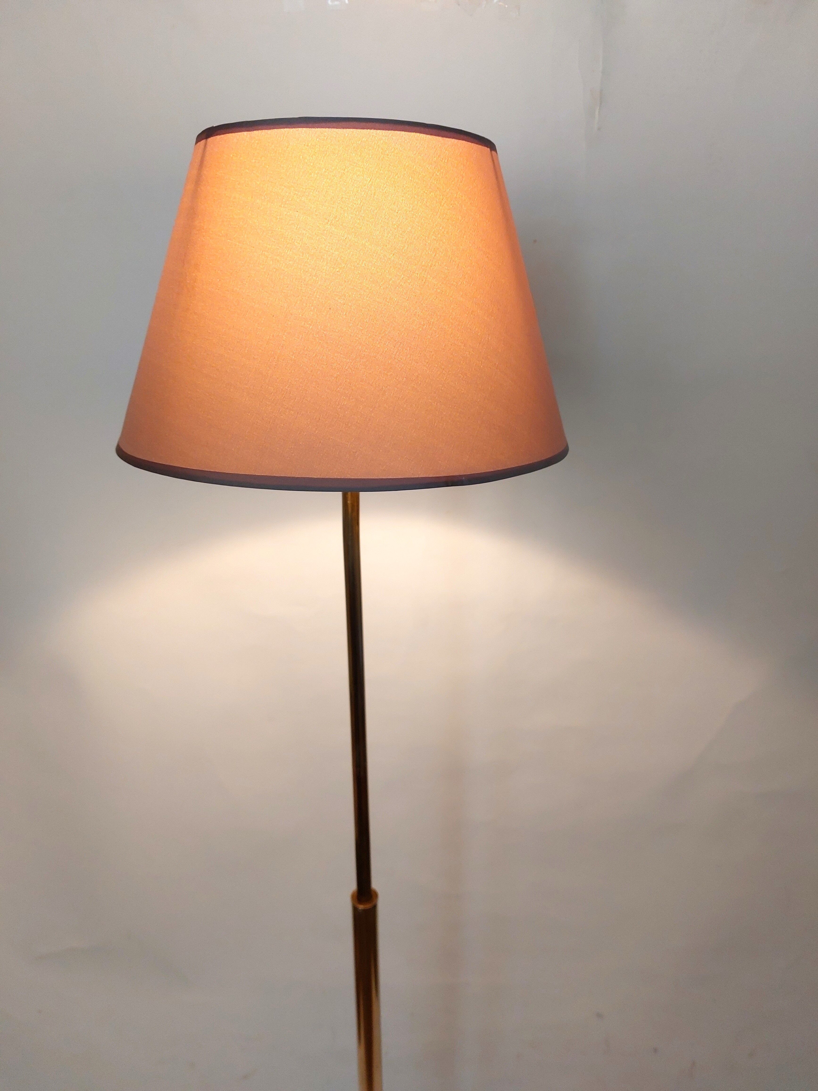 Floor lamp reading tripod gilded brass 1950/1960
