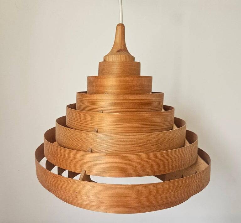 Midcentury Veneer Pendant in style of Hans-Agne Jakobsson, Denmark, 1970s