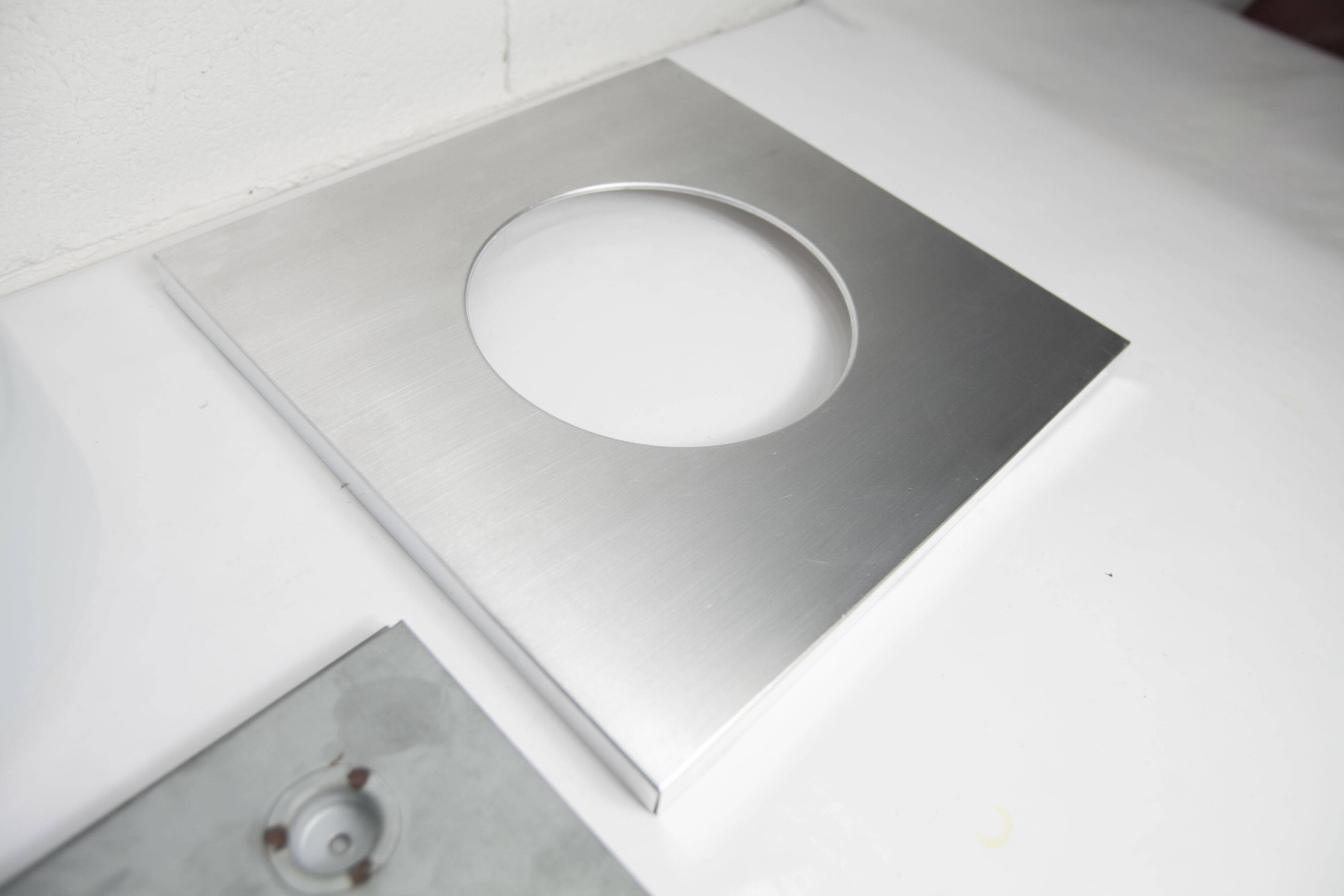 Ceiling light Doria Leuchten 1960, Germany, Alu Opaline + bulb