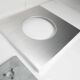 Ceiling light Doria Leuchten 1960, Germany, Alu Opaline + bulb