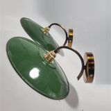 Pair of enameled sheet metal wall lights