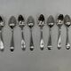 Set of 8 silver-plated metal teaspoons in Potfer Art Deco style.